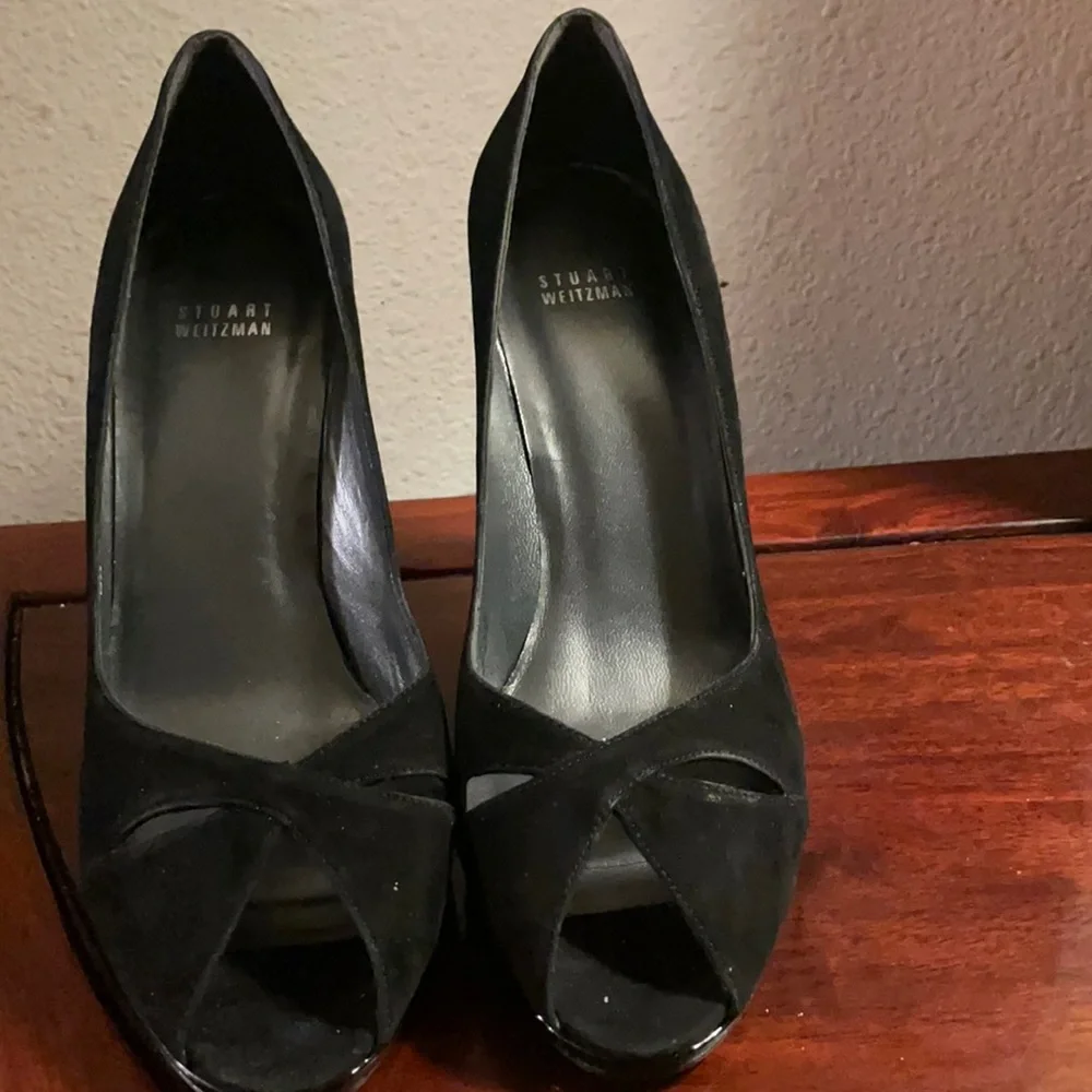 Stuart Weitzman Black Suede Pumps Sz 10